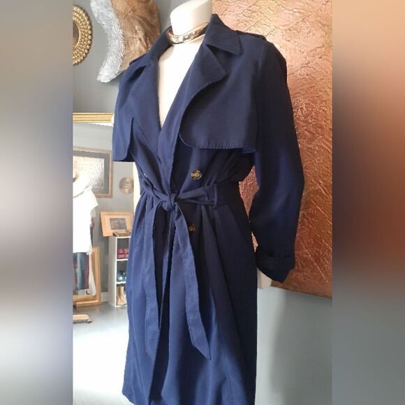 Stradivarius Navy Trench Coat - Picture 5 of 13